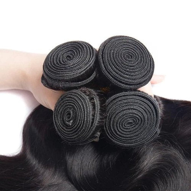 Body Wave Human Hair Bundles 24 26 28 Inch Unprocessed Brazilian Hair Extensions Double Weft Body Wave Bundles 150G Natural Black Healthy And Soft For Women Deals