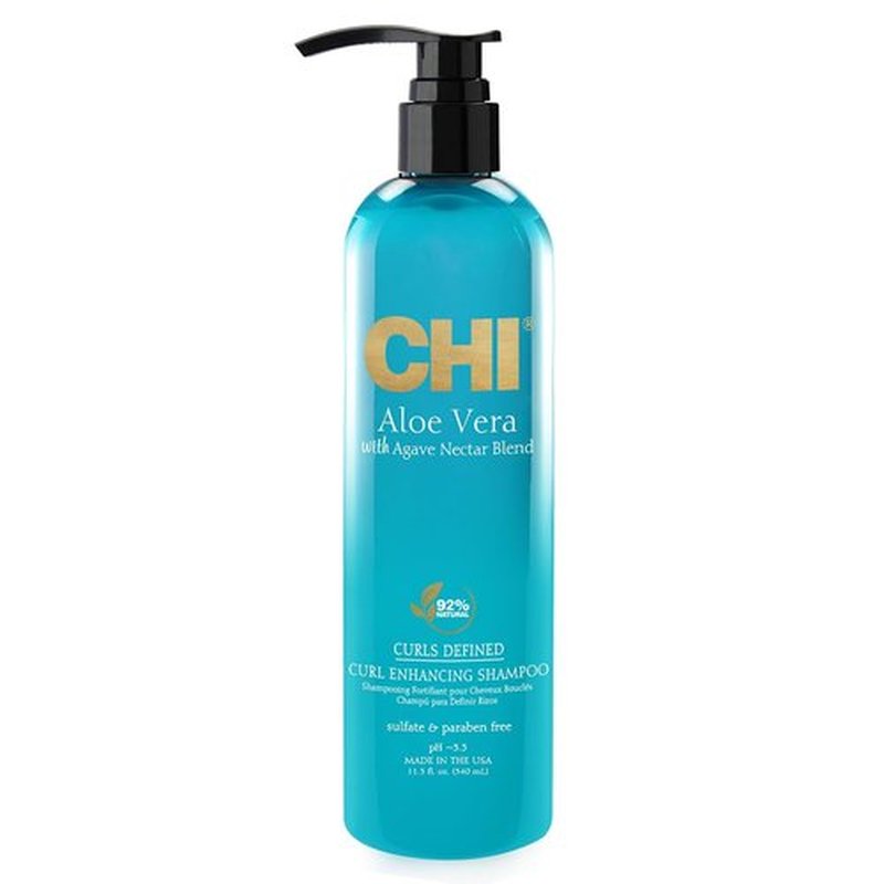 CHI Aloe Vera Curl Enhancing Shampoo - Moisturizing Formula for Curly Hair | 11.5 Oz, Sulfate & Paraben-Free