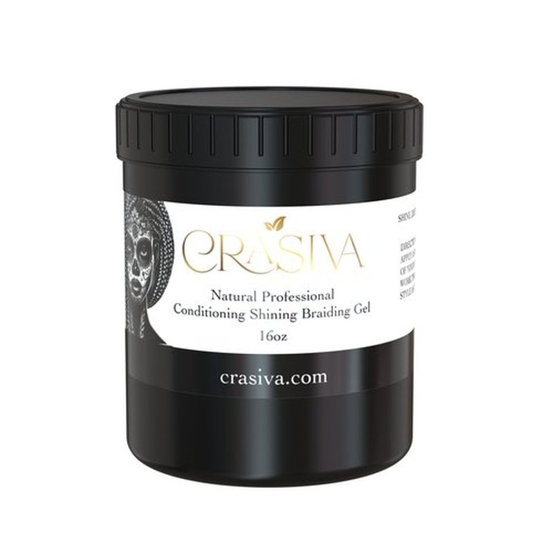 Edge Control Gel for Black Women (16 oz) | All Natural Professional Extreme Hold, High Shine Wax | Frizz & Flake-Free Organic Braiding Jam | For Curly Hair, Braids, Locks, Twists, Cornrows