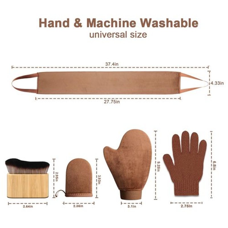 3 in 1 Self Tanning Mitts Self Tanner Mitt Applicator Tanning Brush Self Tanner Back Applicator, Tanning Gloves for Self Tan Mitt,Self Tanning Kit for Lotion,Spray Tan,Body,Sunless,Face