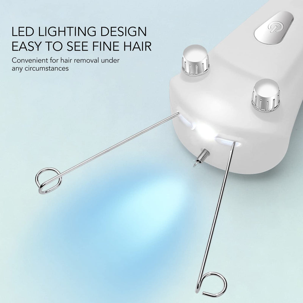 Threading Hair Removal for Women LED Light Electric Ladies Thread Hair Remover,Threader Machine Epilator for Fine Hairs on Face, Upper Lip, Arms