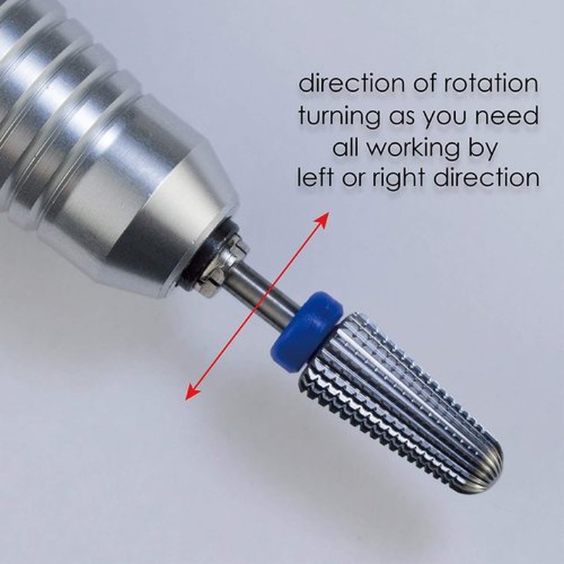 ianblues Volcano Nail Drill, 2 Way -2 Rotate Directions, Safety Round Top, Professional Manicure Drill for Electric Nail Drill Machine, Both for Left Handed & Right Handed Person (Middle - M)