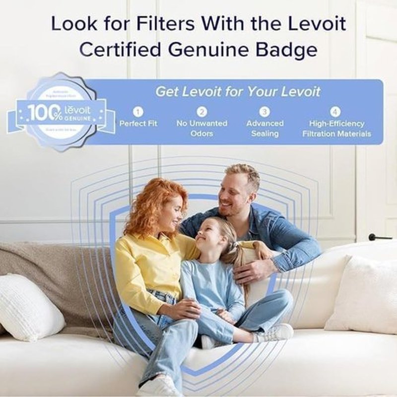 Levoit LV-H133 Air Purifier Replacement Filter - High-Efficiency Activated Carbon for Smoke, Odor & Allergens | 1 Pack, White