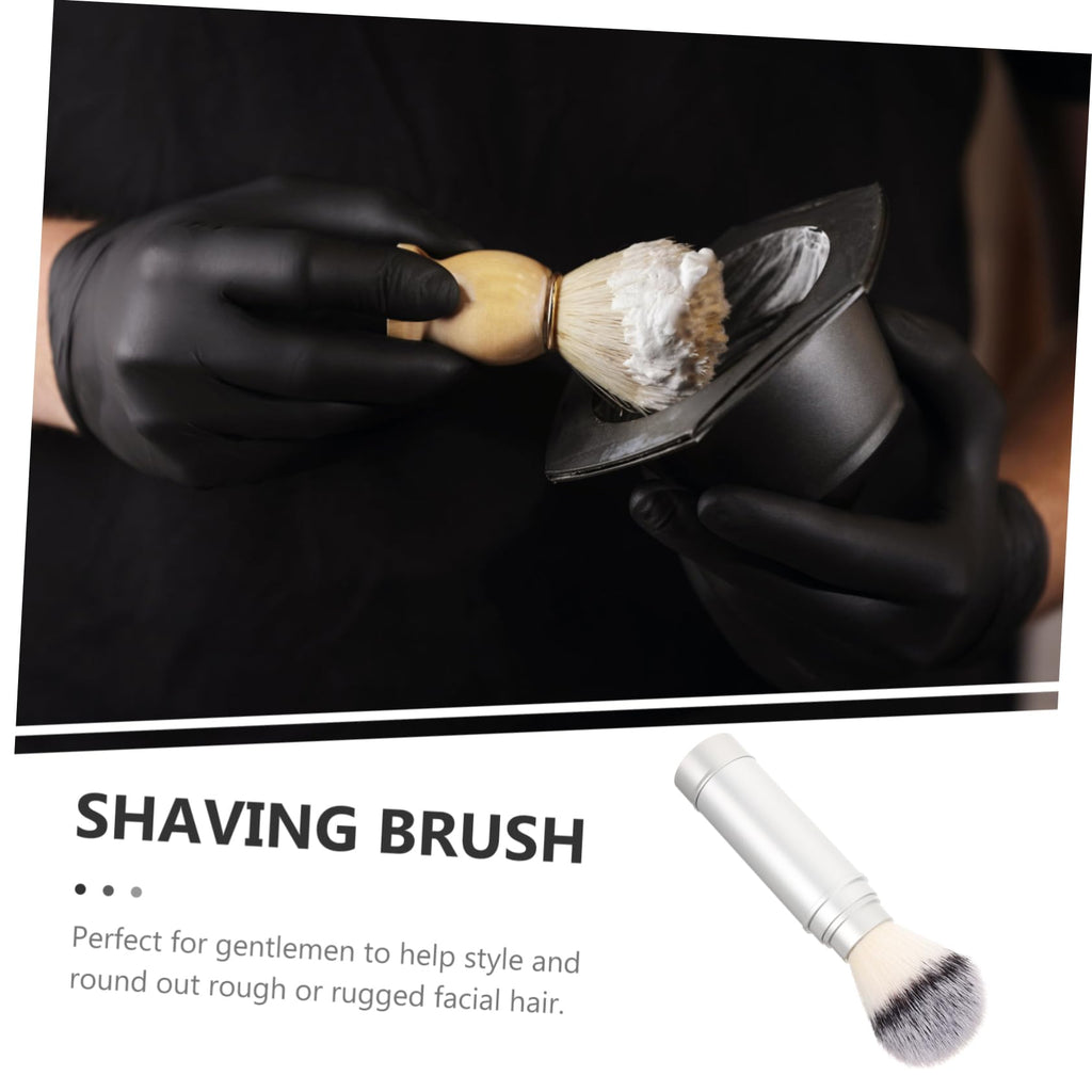 BIUDECO Shaving Brush Mens Shaving Brush Travel Size for Beard Grooming Soft Nylon Bristles for Lathering Soap Portable Shave for Home Salon and Travel Use