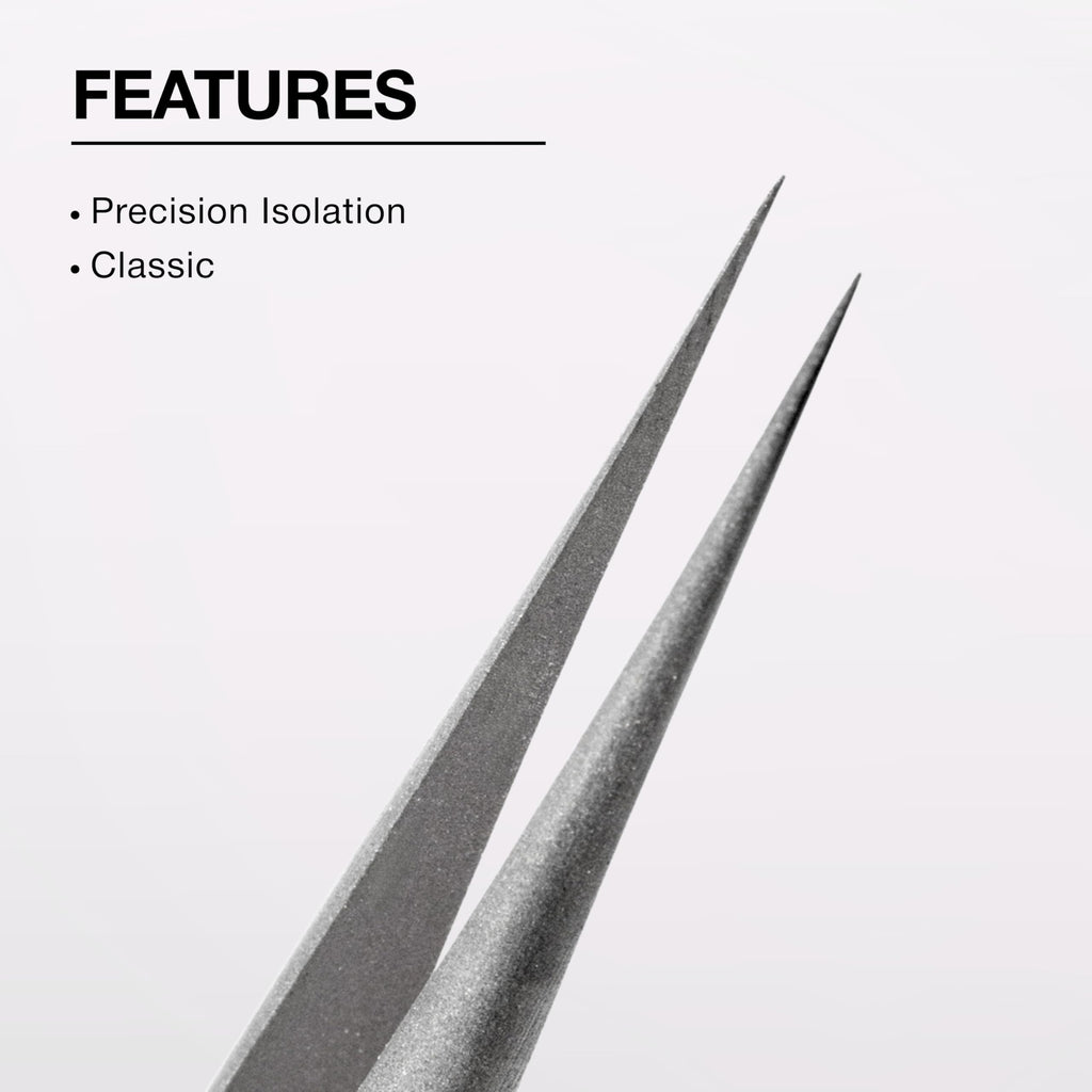 Curacoro Lash Tweezers, LashSmith Straight Isolation Tweezer - Blooming