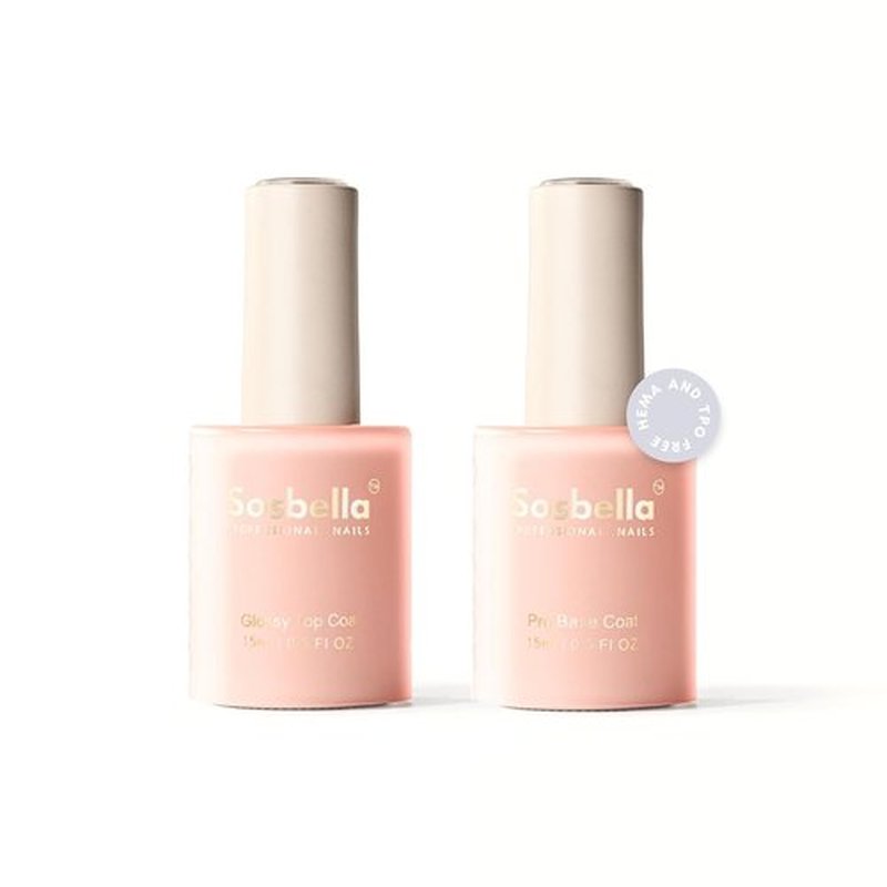 Pro Base Coat & Glossy Top Coat Set - Long Lasting, Chip Resistant Gel Polish Duo | 15ml Each