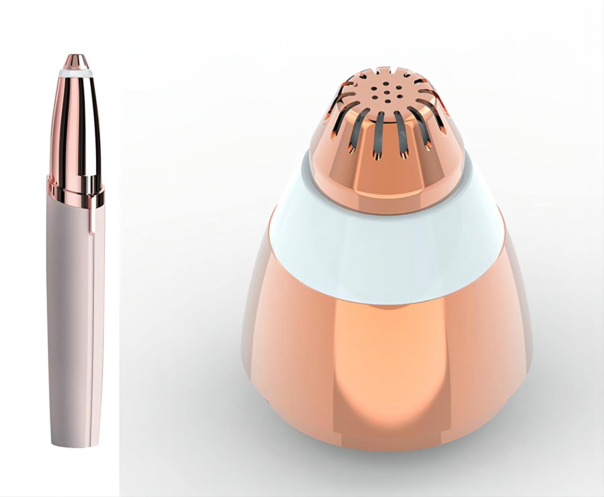 Eyebrow Hair Remover Replacement Heads Compatible for Finishing Flawless Facial Hair Removal Tool for Women Smooth, with Cleaning Brush, Rose Gold (RoseGold-2pcs)