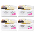 Andrea Curl Natural False Lashes Style 90 – Black, Lightweight, Natural Strip Lashes for Voluminous Curl, 4 Pack