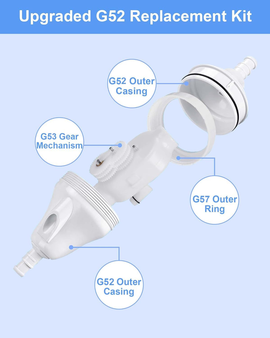 WUKUR G52 Backup Valve Replacement Parts Compatible with Polaris 180,280,380,480,3900 Pool Cleaner with Longer Lifespan and Wear Resistant Technology