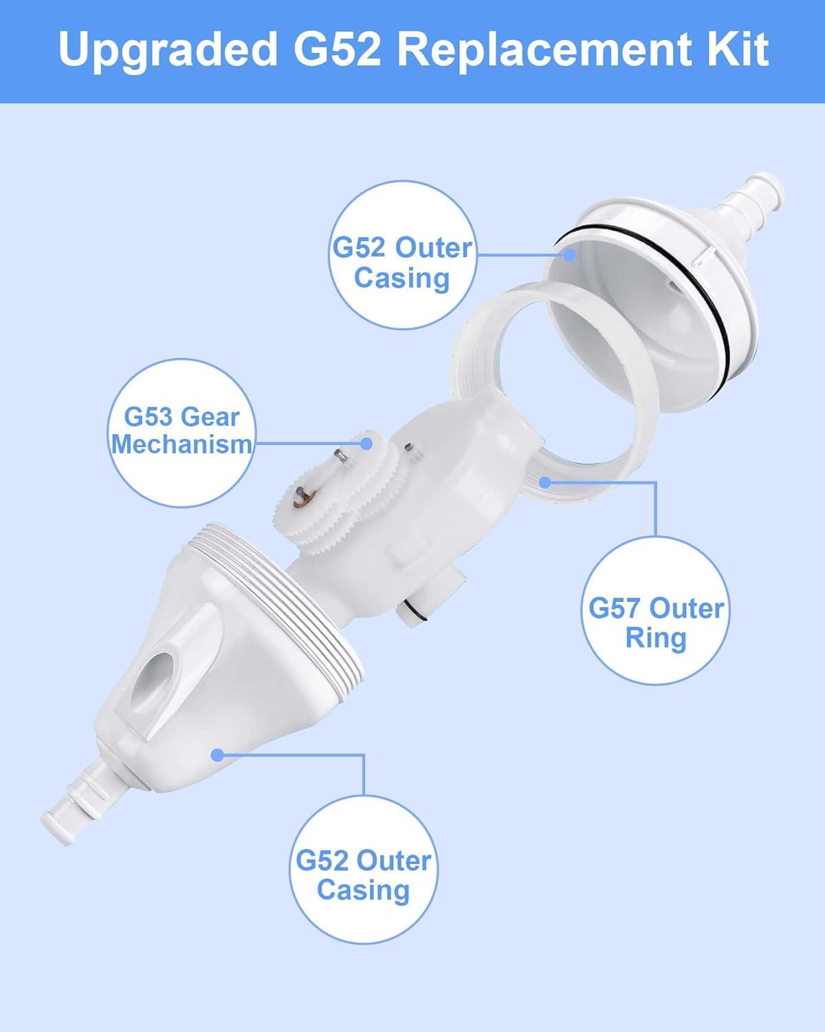 WUKUR G52 Backup Valve Replacement Parts Compatible with Polaris 180,280,380,480,3900 Pool Cleaner with Longer Lifespan and Wear Resistant Technology