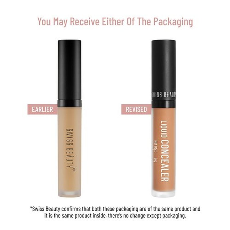Swiss Beauty Liquid Light Weight Concealer With Full Coverage |Easily Blendable Concealer For Face Makeup With Matte Finish | Shade- Classic Nude, 6g