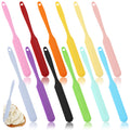 Nagpew 12 Pieces Silicone Jar Spatula, Heat-resistant Jar Scraper Bulk with Long Handle, 9.4 Inch Non-stick Cream Jam Spreader Narrow Kitchen Gadget for Butter, Cake, Blender, Dough