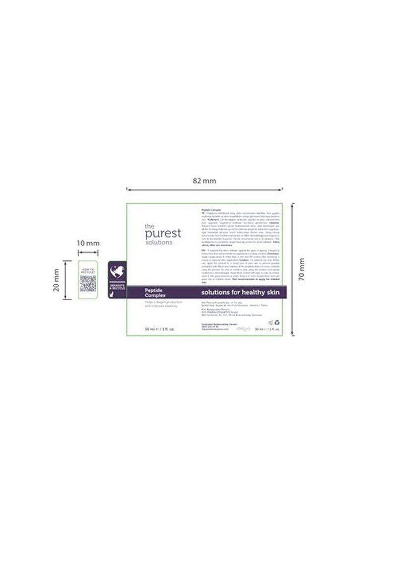 The Purest Solutions Peptide Complex Serum - Skin Rejuvenation & Anti-Aging Care - Supports the Collagen Fiber Network - Anti-Wrinkle Effect - Vegan | Cruelty Free | Eco Friendly (1 fl. oz)