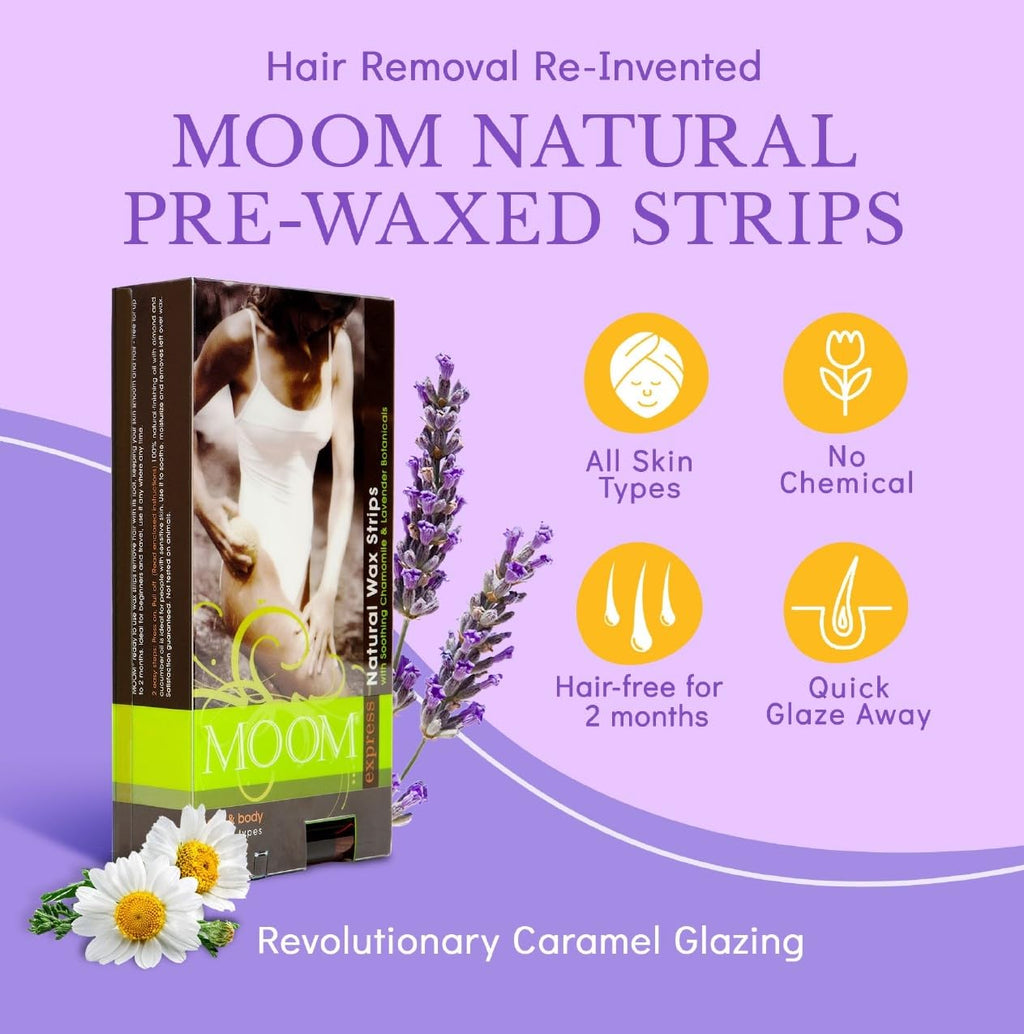 MOOM Ready to Use Wax Strips - Body & Legs Strips - 20 Count