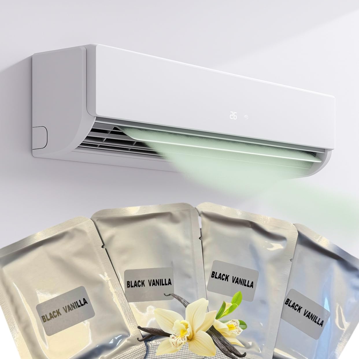 Pack of 4 Vanilla Air Freshener Pads – Long-Lasting Fragrance for Air Conditioner Vents – Easy to Use Scent Diffuser for Home, Office, or Car