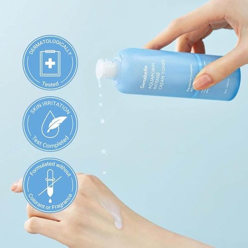 Genabelle Aquaporin Intense Cream Toner | Milky Glow Essence with Ceramide, Panthenol, AQUAXYL for Soothing Moisture, Non-Sticky Formula - Dermatologist Tested - 4.05 fl.oz