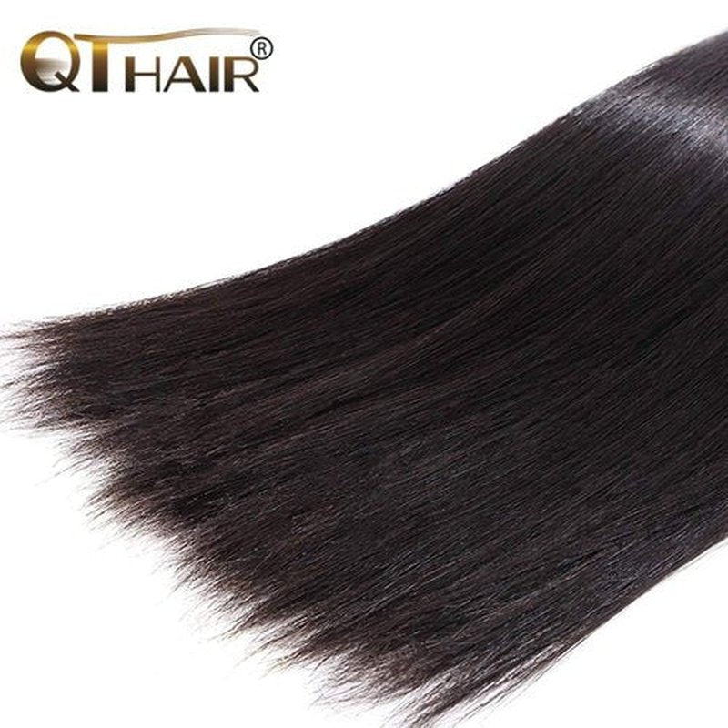 QTHAIR 18A Straight Human Hair 24Inch 100g 100% Unprocessed Straight Brazilian Virgin Hair Weave Natural Color Brazilian Straight Hair Bundles