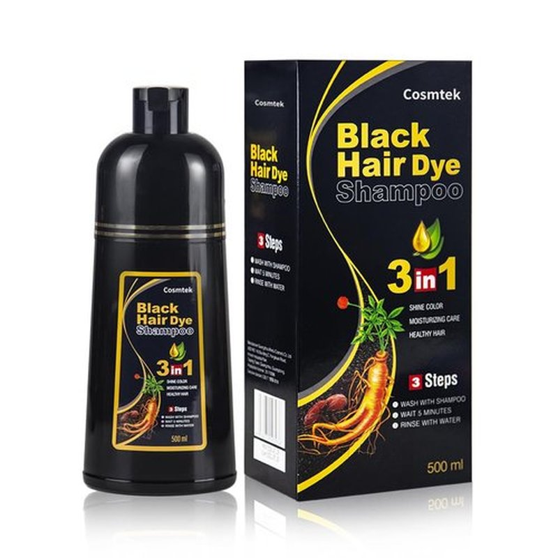 Regine Switzerland Black Hair Dye Shampoo - Herbal, Ammonia-Free Formula for 100% Gray Coverage | 16.9 Fl Oz