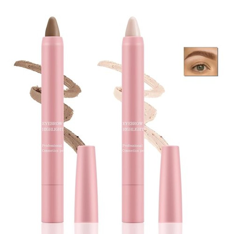Boobeen Eyebrow Highlighter - Dual Color Contour Pencil & Illuminating Cream Pen for Natural Brows