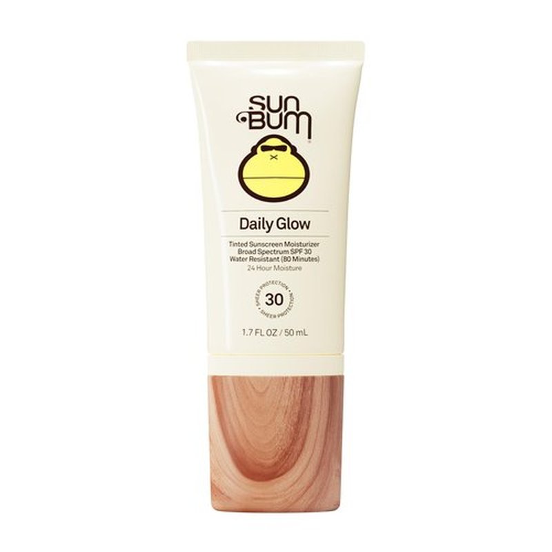 Sun Bum Daily SPF 30 Glow Sunscreen Face Lotion - Moisturizing Facial Sunscreen - Tinted - Dewy Finish - Hawaii 104 Act Compliant (Made without Octinoxate & Oxybenzone) - Travel Size - 1.7 oz