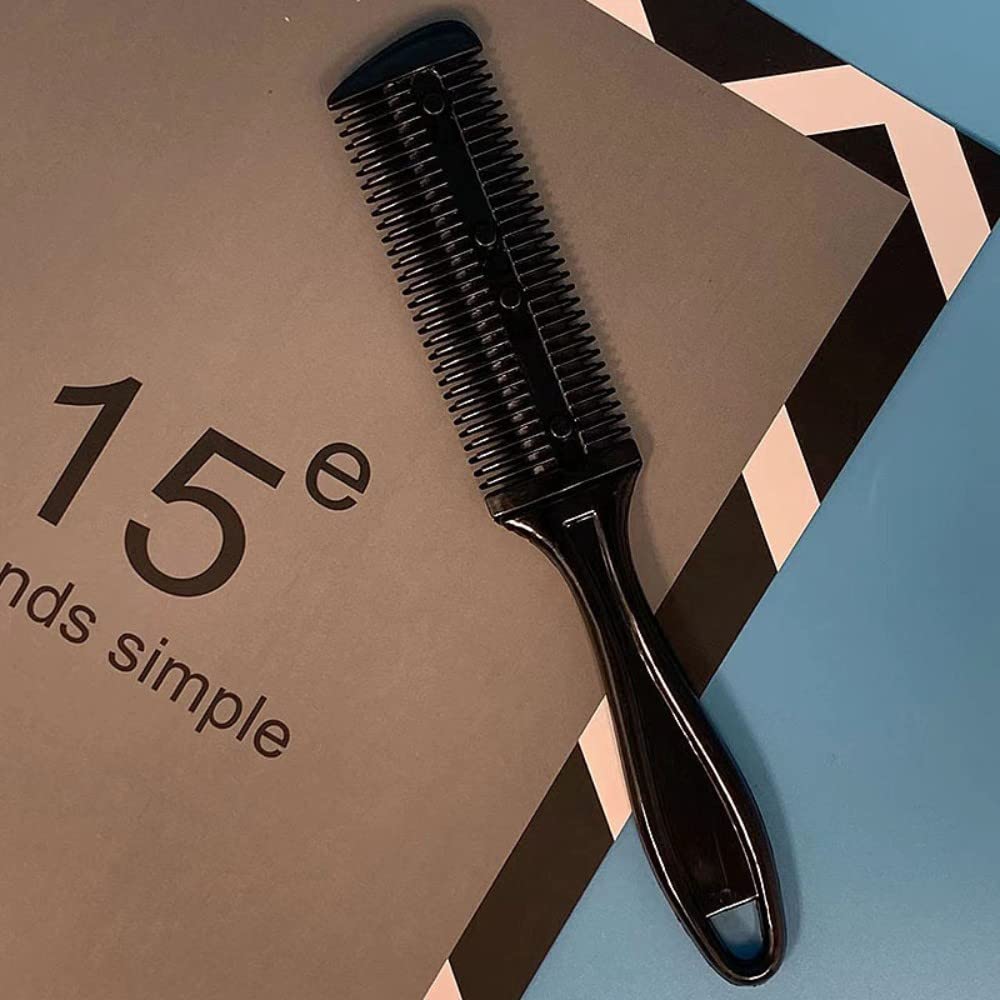 JLEivvi 4 PCS Double-Sided Hair Trimming, Thinning and Styling Razor Combs for Hairdressers