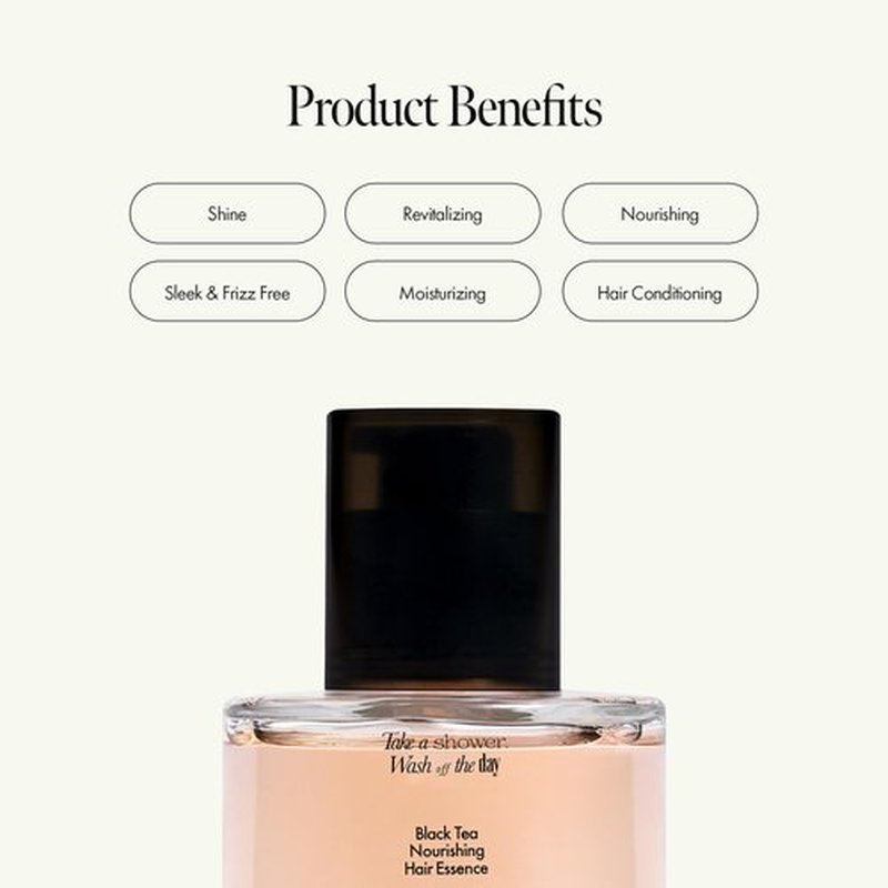 ANILLO Black Tea Nourishing Hair Essence with Green Tea Oil, Protein & Biotin for Nourishment and Shine - Creamy Woody Scent, Vegan, Paraben-Free 50ml / 1.69 fl. Oz