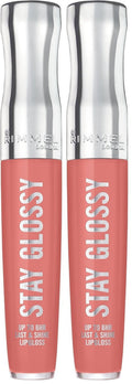 Rimmel London Stay Glossy, 470 Perfect Peony, Lip Gloss, Non-Sticky, Color and Shine, Up To 6-Hour Wear, Precise Applicator, 0.18oz (Pack of 2)