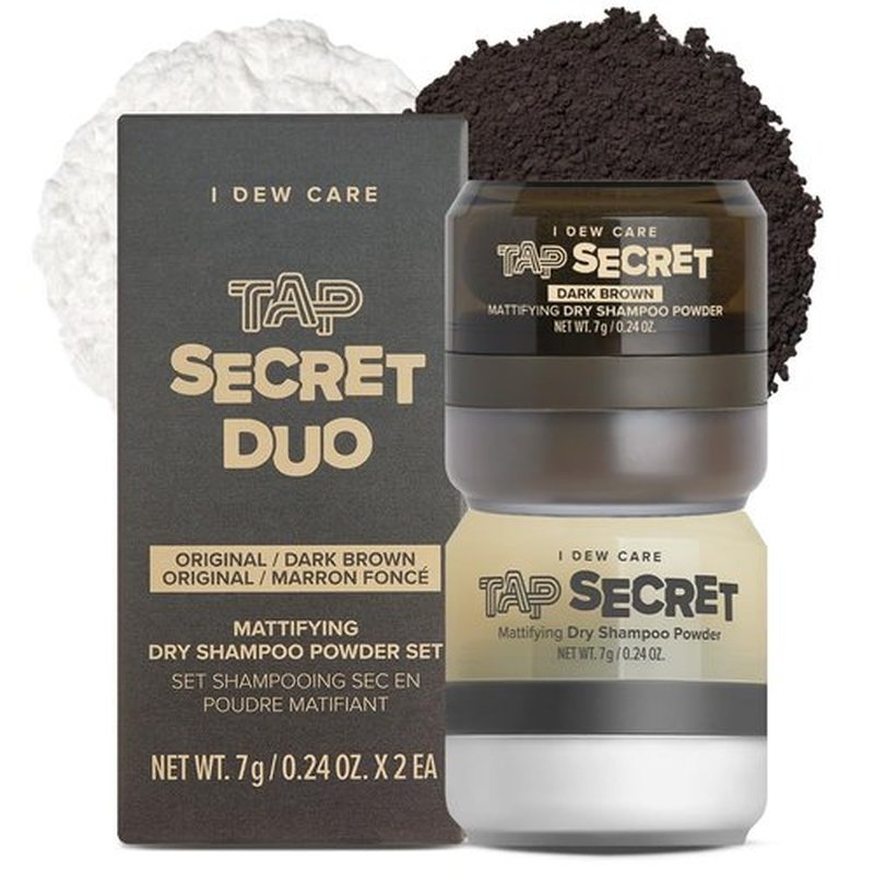 I DEW CARE Biotin Clarifying Dry Shampoo Duo - Strengthening & Volumizing for Dark Hair | Travel Size 0.29 Oz * 2
