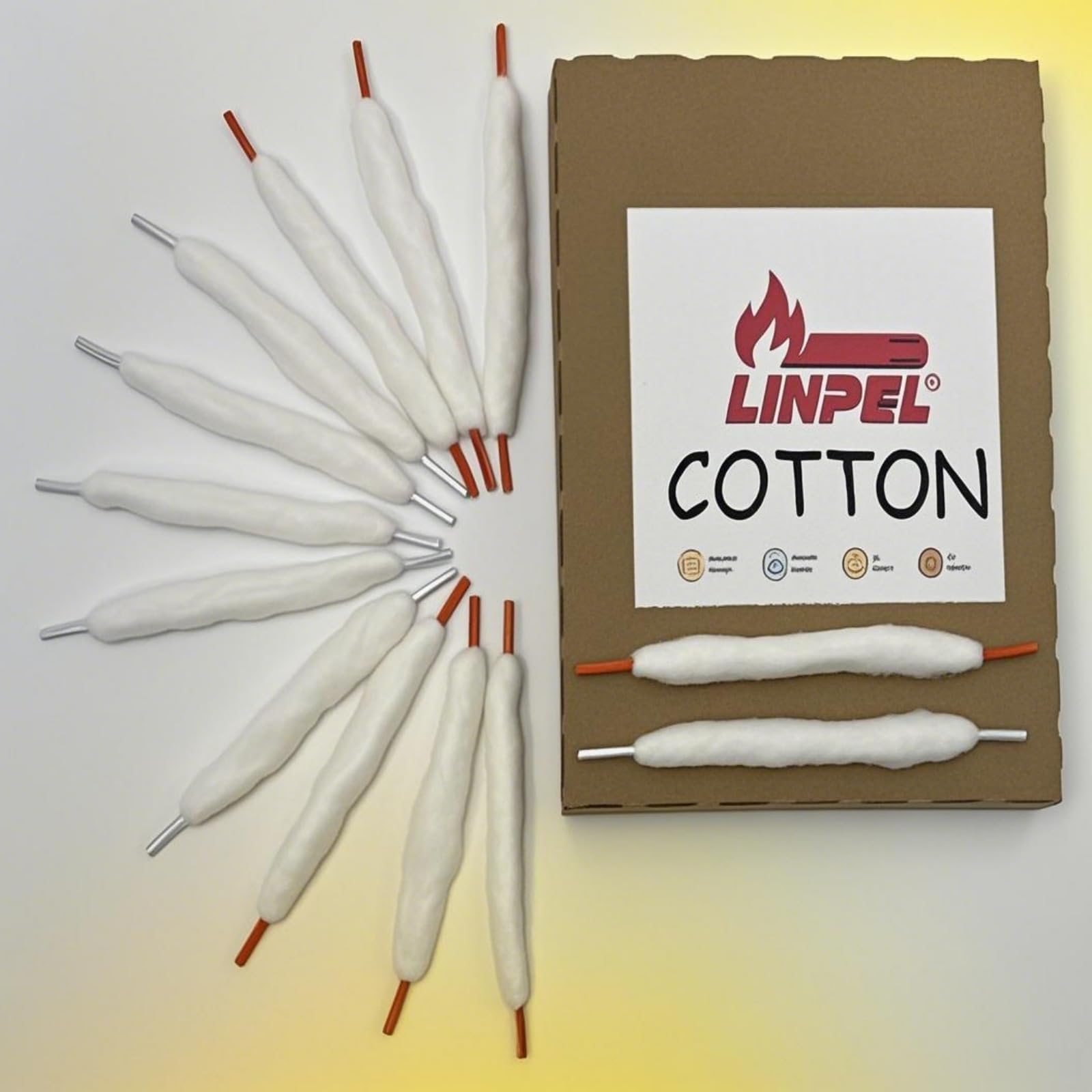 Cotton Bacon 40-Piece Fast-Absorbing Shoelaces - DIY Coil Cord Wick, Quick-Dry Organic Shoelace Cotton Sticks for Crafts & Repair (40, Silver)