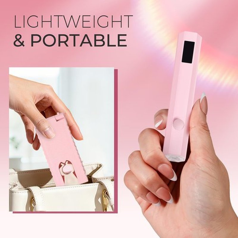 mlogiroa UV Nail Lamp with Stand Foldable,360°Adjustable Rotation,Portable,Relax Hands,Pink Flash Cure Lamp,for Gel Polish Home DIY Salon Women Painting Manicure