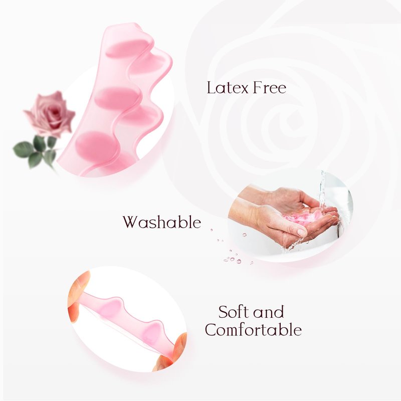 Welnove Toe Separators Spacers for Women - Toe Spreaders with Rose Extract, Toe Straightener for Women Men - Toe Stretcher for Walking, Running & Yoga Practice - Rose, 4 Pack
