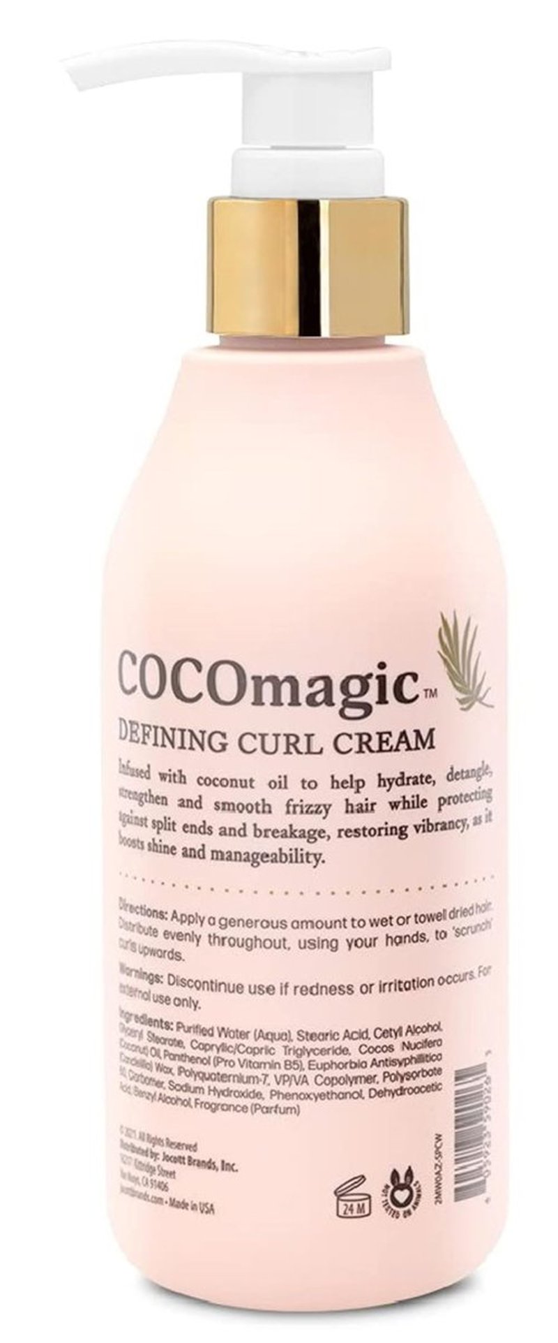 Cocomagic Defining Curl Cream | Extra Frizz Control | Protects Against Split Ends and Breakage | Paraben Free, Cruelty Free, Made in USA (8 oz, 2 Pack)