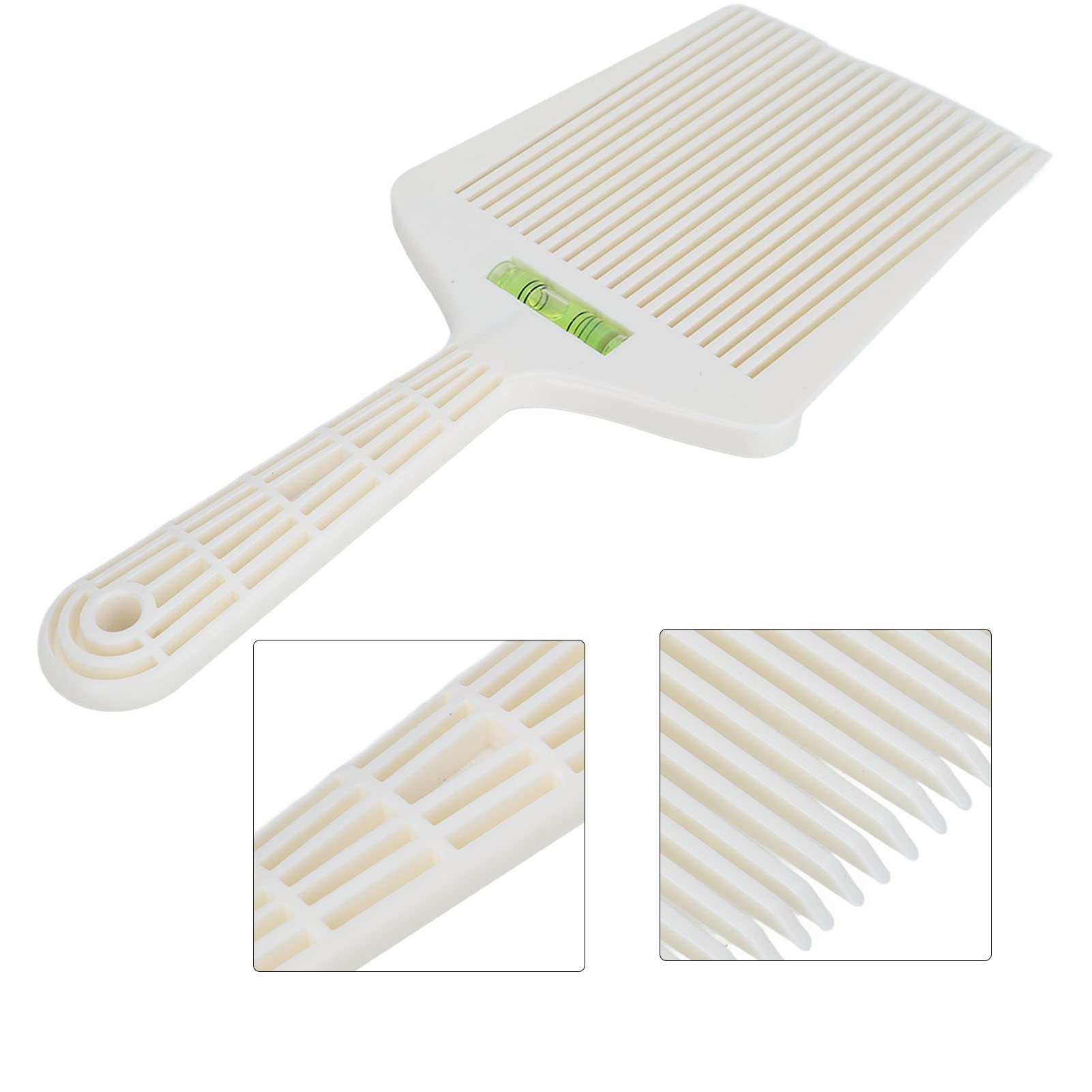 Barber Professional Flat Top Comb with Accurate Water Leveling - White Hair Styling Comb - Lightweight - Suitable for Men & Girls