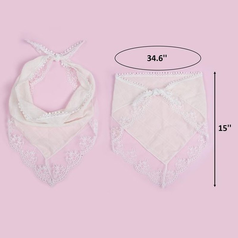 Huachi White Bandanas Head Scarf Headband for Women’s Hair - Lace Hair Scarf Bandana Headband - Cute Stylish Head Kerchief Summer Accessories