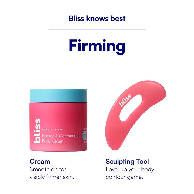 Bliss Fabgirl Firm Body Cream - Hydrating Skin Tightening Lotion with Collagen & Caffeine | Improves Elasticity & Smoothness