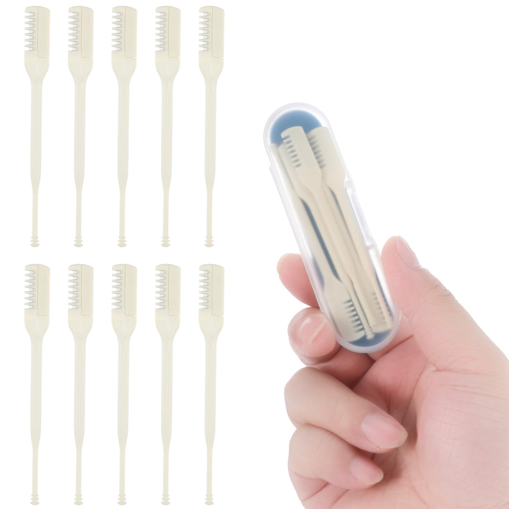 MBAIYO 10-Pack Manual Nose Hair Trimmer, 360° Rotating Nasal Hair Cutter with Ear Picker for Women Men Double Sided Nose Hairs Remover Tool