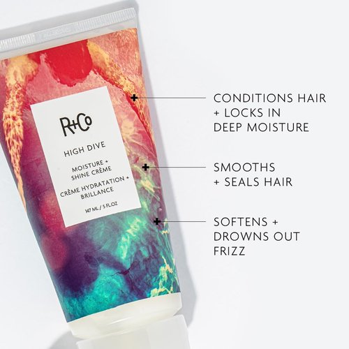 R+Co HIGH DIVE Moisture + Shine Crème - Hydrating Hair Cream for Softness & Manageability, Travel Size