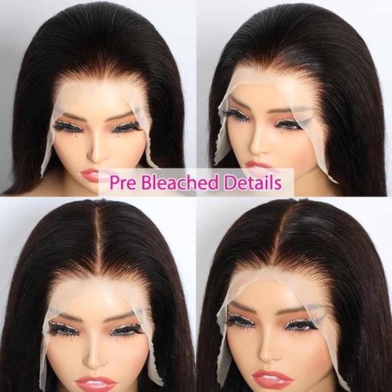 CYSDRH Bob Wig Human Hair Full 13x6 HD Lace Front Bob Wigs Pre Bleached Invisible Knots 200% Density Glueless Wigs Human Hair Pre Plucked Pre Cut Natural Hairline - 12 Inch Short Wigs for Black Women