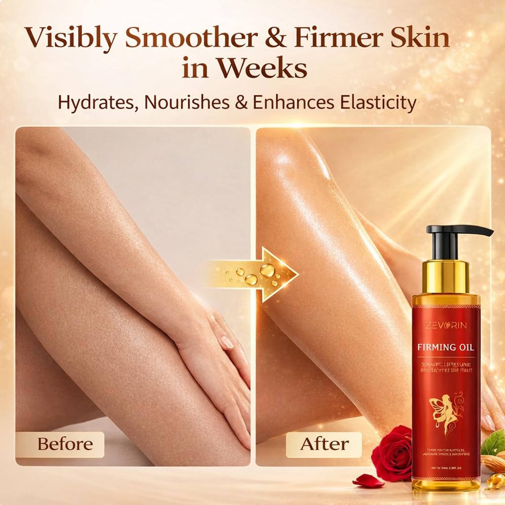 Zevorin Body Firming Oil - Skin Tightening & Hydrating, for Arms, Legs, Stomach, Deep Moisturizing Body Oil (2 Pack)
