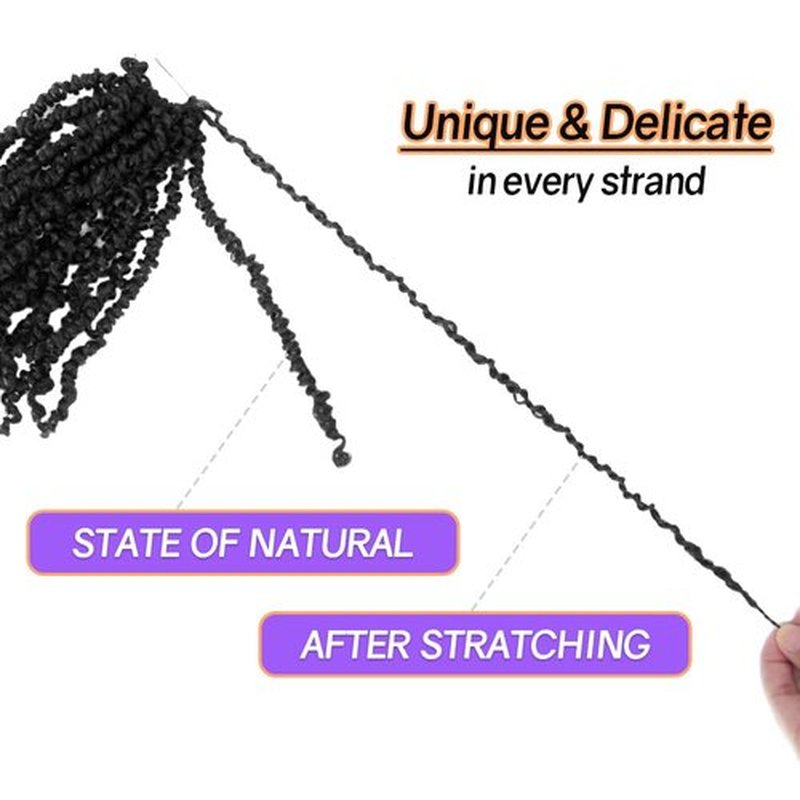 12 Inch 10 Packs Yanky Twist Crochet Hair for Black Women Pre-twisted Natural Kinky Mini Spring Twist Small Curly Senegalese Twist Braids (1B)
