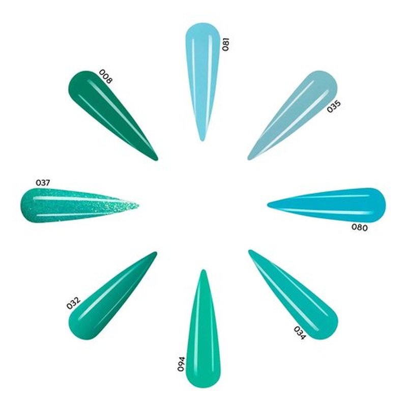 TONES Gel Polish Kit - Turquoise (8 Colors x 0.56 fl oz) Manicure Salon Home for Women Manicure Collection Uv Led Nail Gel