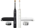 Philips Sonicare DiamondClean Electric Toothbrush Set - 2 Sonic Brushes with Travel Cases & A3 Heads | Black & Rose Gold