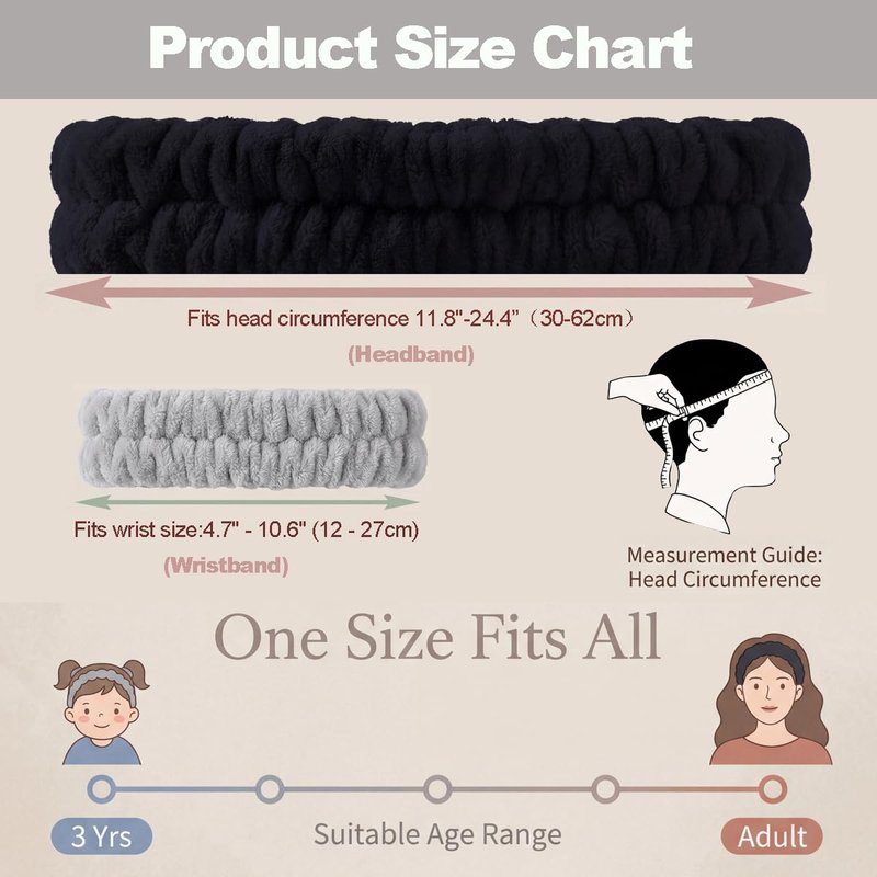 Wrist Towels for Washing Face for Women,Girls,Men, Microfiber Spa Wristbands Absorbent Face Washing Wristbands Prevent Liquid from Spilling