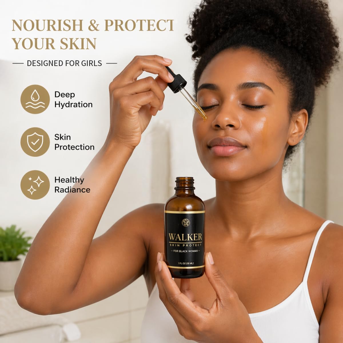Walker Skin Protect Serum: Natural Firming Facial Serum—Tightens Skin and Fights Aging. to diminish dark circles and provide a lifting effect. Suitable for all skin types (1 PCS)