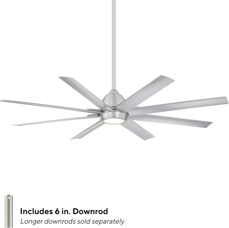 WAC Lighting Mocha XL Smart Ceiling Fan - 8 Blades in Brushed Nickel Finish