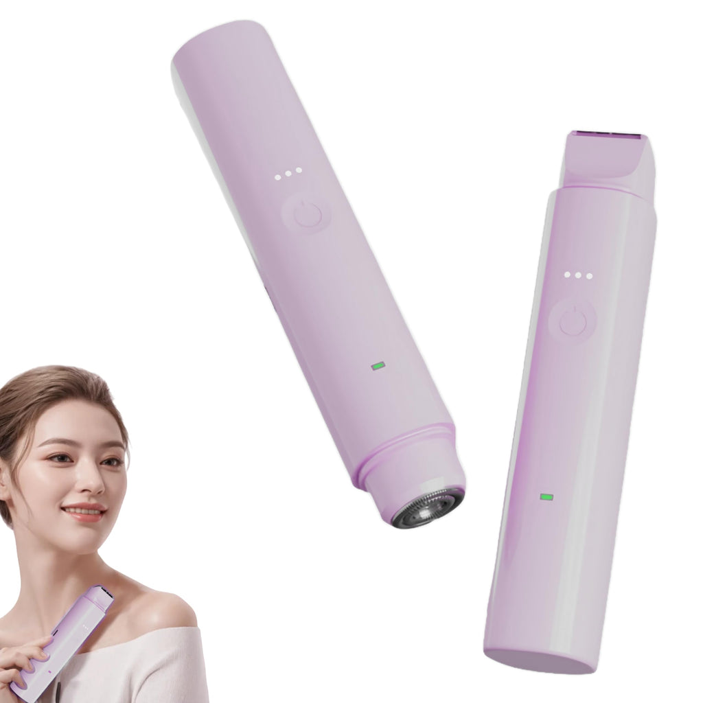 Zyrellix Bikini Trimmer for Women Electric Razors for Women Electric Shaver Female 2-in-1 Bikini Razor for Pubic Hair, Private Area, Legs, Face, Body Hair, Waterproof, Dual Head, Rechargeable (Pink)