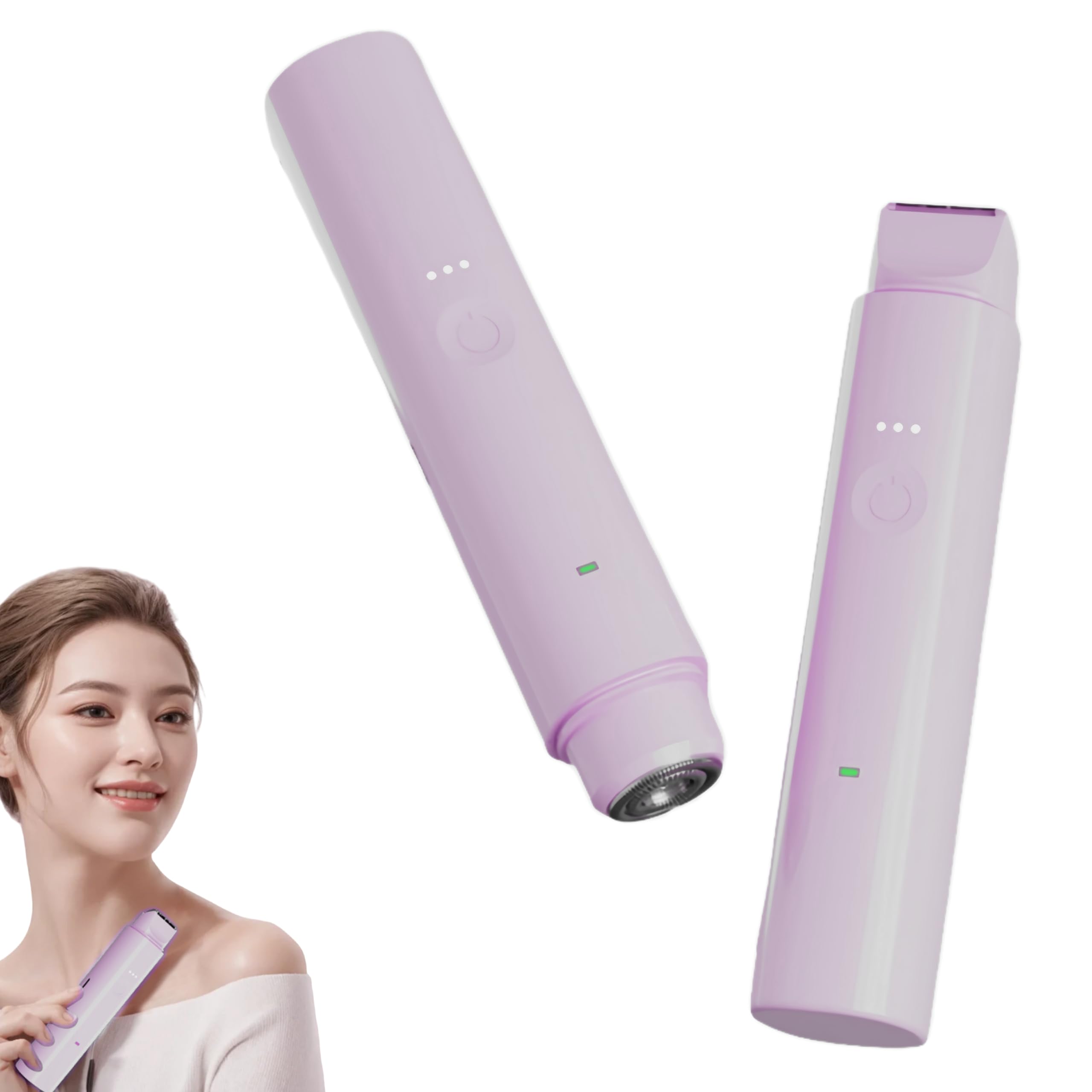 Zyrellix Bikini Trimmer for Women Electric Razors for Women Electric Shaver Female 2-in-1 Bikini Razor for Pubic Hair, Private Area, Legs, Face, Body Hair, Waterproof, Dual Head, Rechargeable (Pink)