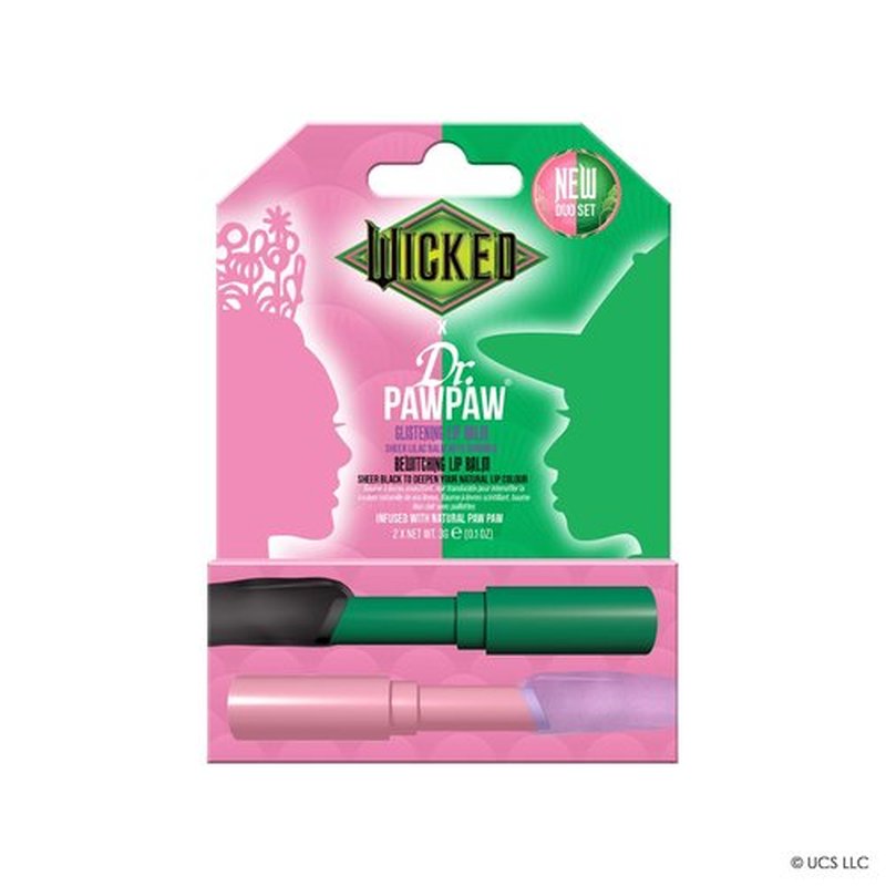 Dr. PawPaw Wicked Lip Balm Duo - Glistening, Bewitching - Natural Balm with Aloe Vera - Gluten Free Lip Moisturizer to Soften and Hydrate - 2 pc