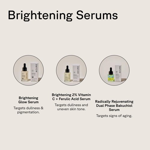 Acure Brightening Glow Serum - Anti-Aging Facial Serum with Argan & Cranberry Seed Oil | 1 fl oz, Vegan & Cruelty-Free