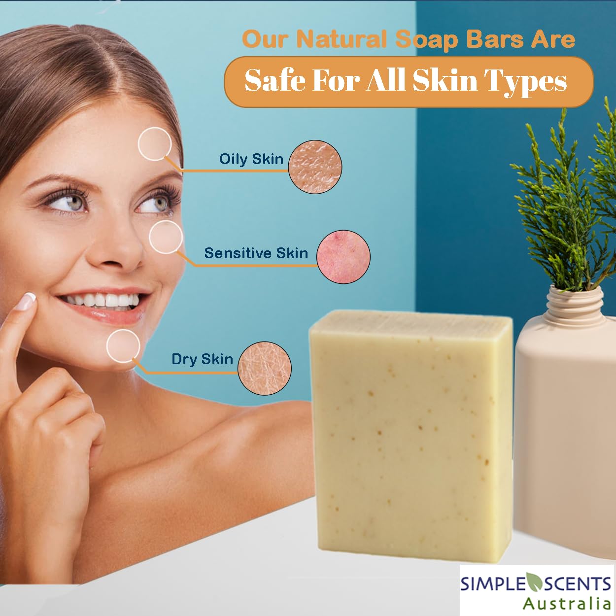 Simple Scents Australia Scented Natural Soap Bars (12 Bars), 3.5oz Moisturizing French Triple Milled Soap Bars Enriched with Shea Butter - Pure Plant Oil Bath & Body Bars
